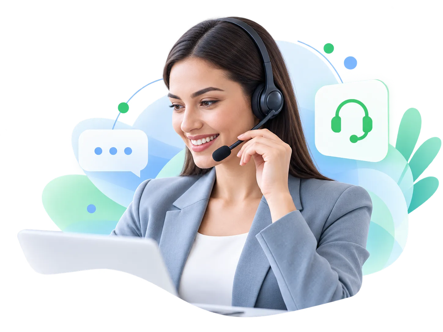Contact center agent with a headset