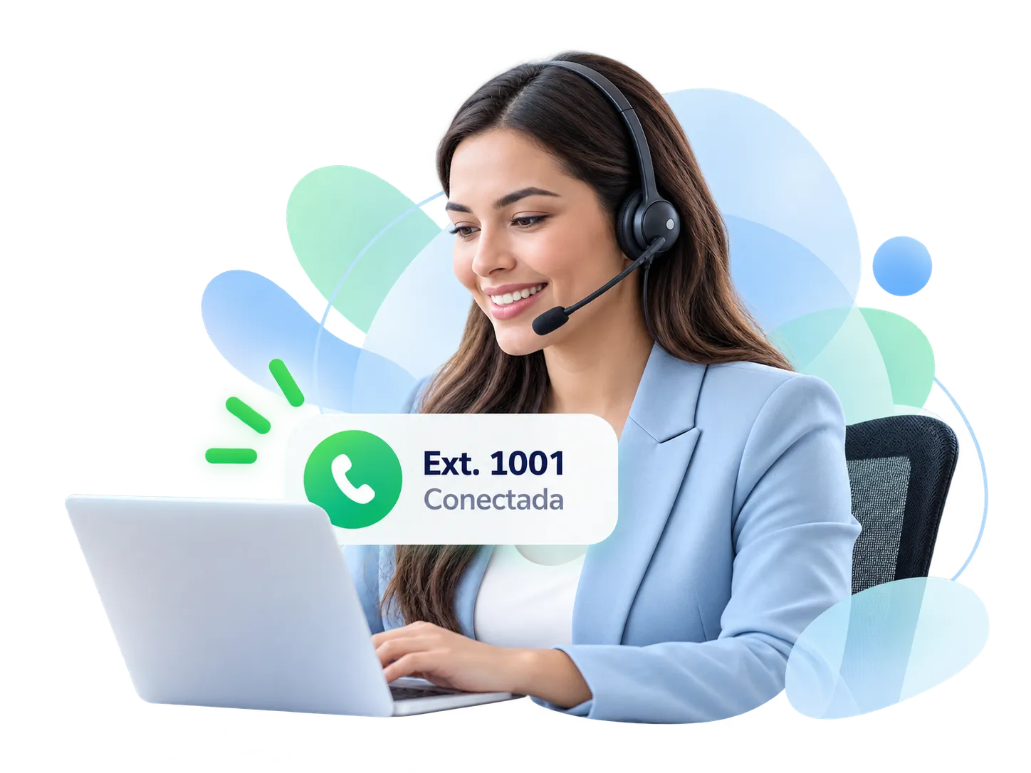 Team member taking calls with a headset