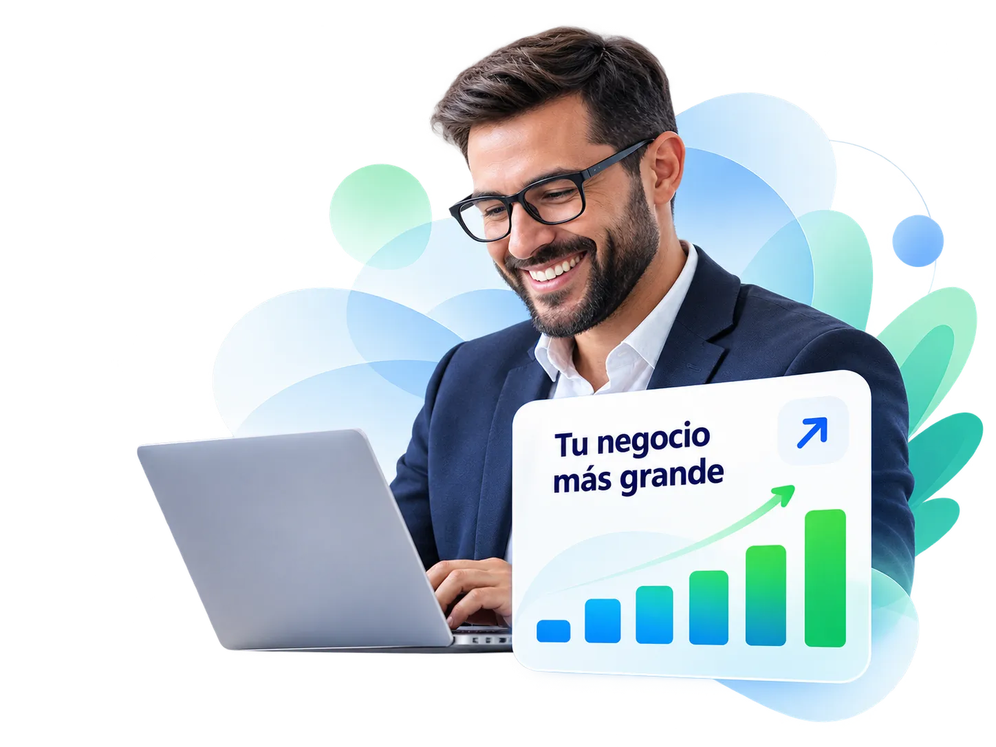 Smiling business partner with a tablet