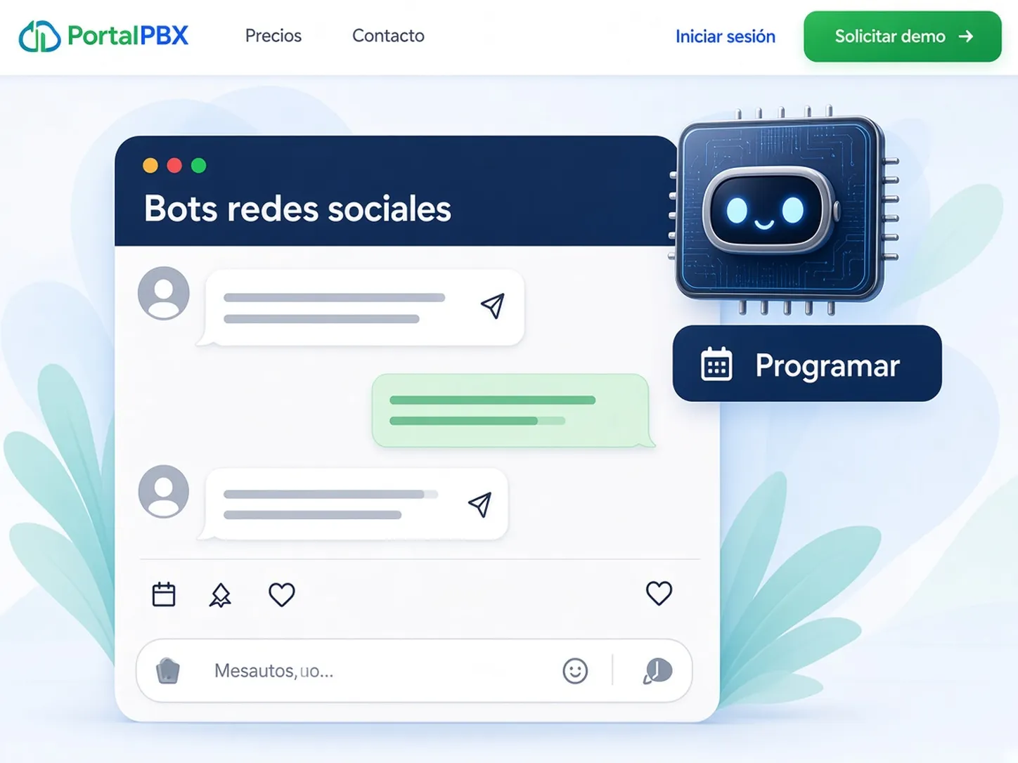 Social media bots illustration