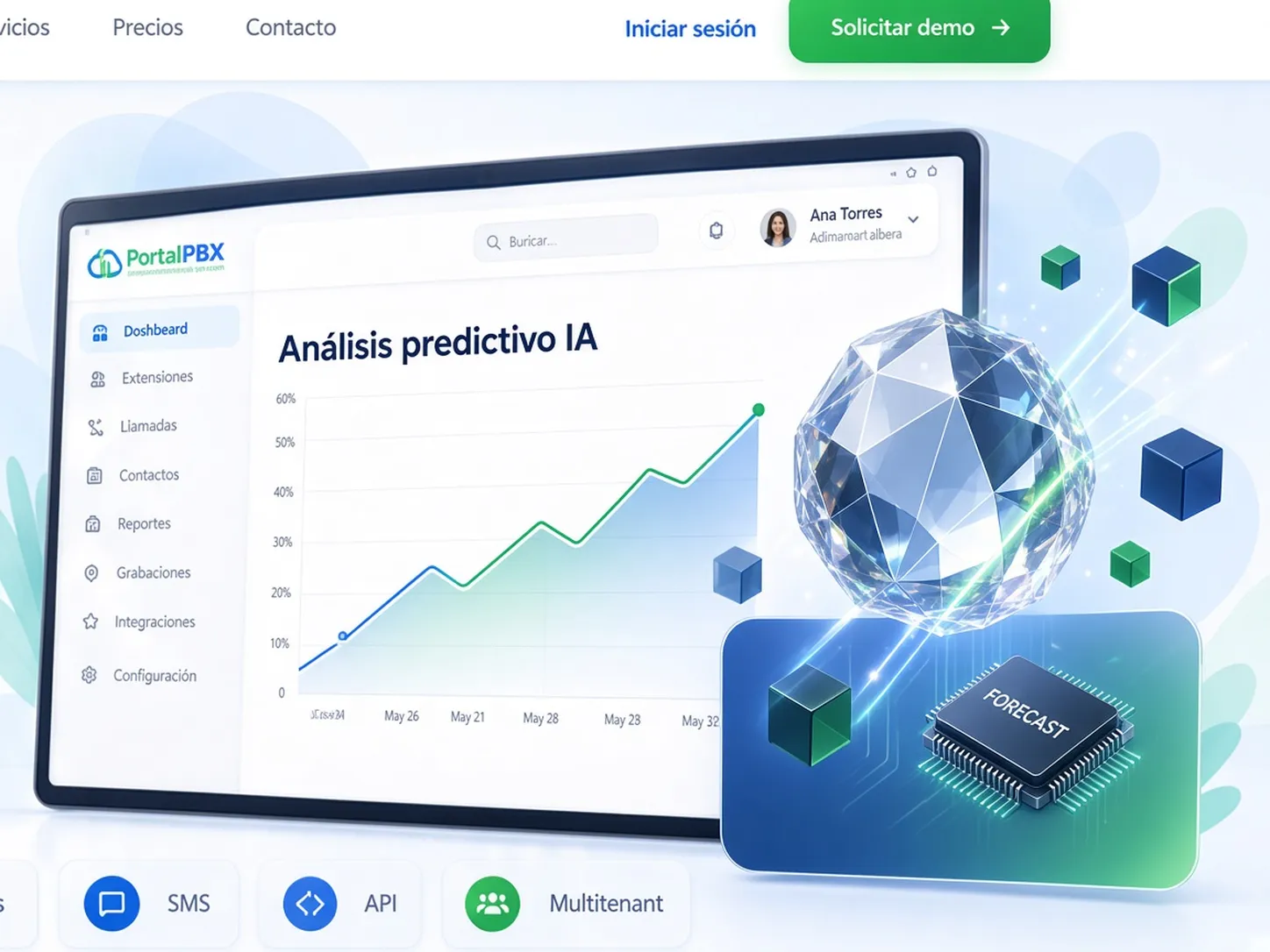 Predictive analytics with AI illustration