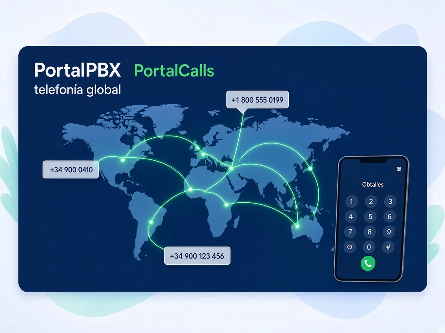 Global cloud telephony illustration