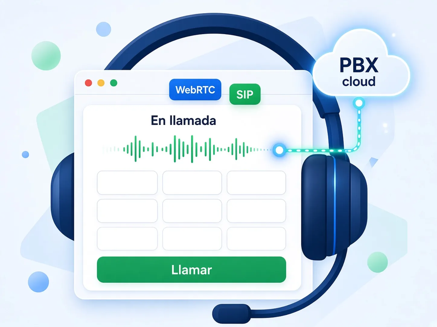 Ilustración de webphone WebRTC en el navegador