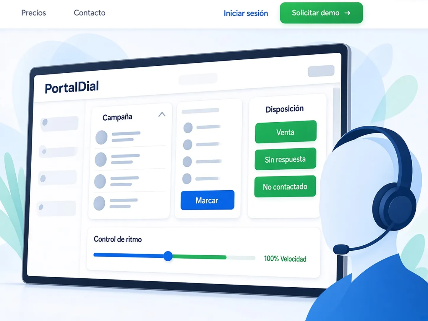 Contact-center dialer illustration