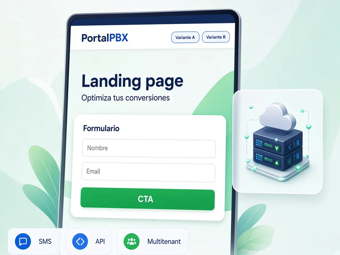 Landing page illustration with CTA and form