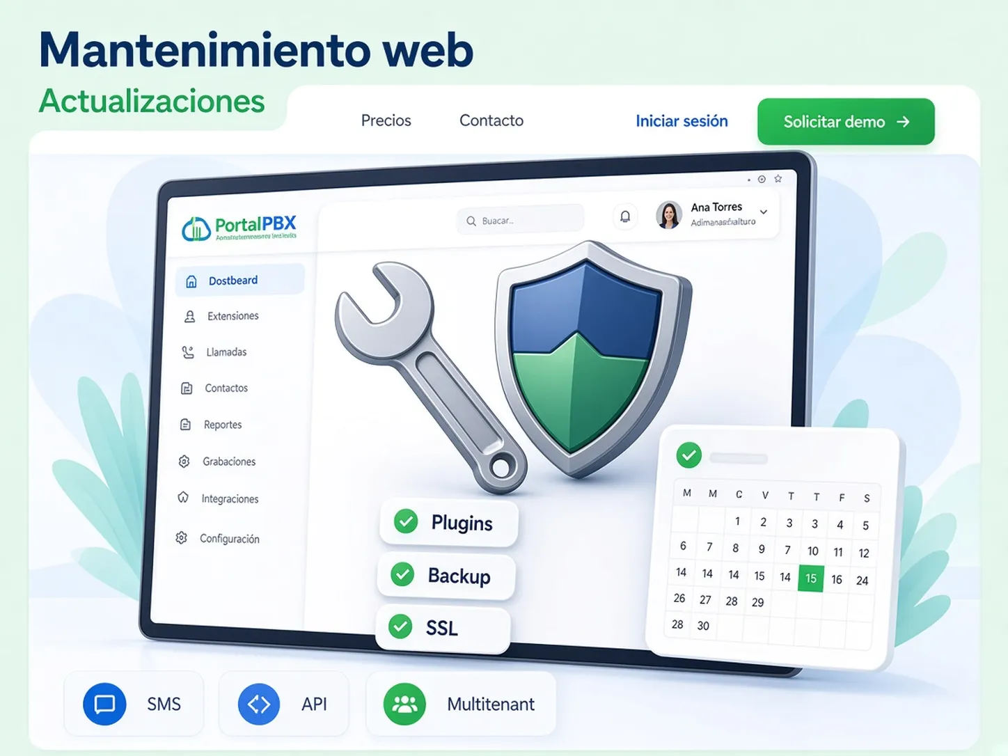 Website maintenance illustration with ops checklist